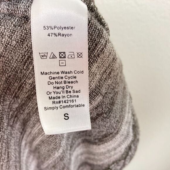 Lularoe Sarah Duster Cardigan Size S Heather Brown White Long Sleeve Open Front - Picture 6 of 6